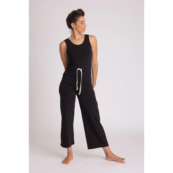 NWT Ripple Yoga Wear Organic Cotton Black Wide Leg Jumpsuit Size XXL Sustainable